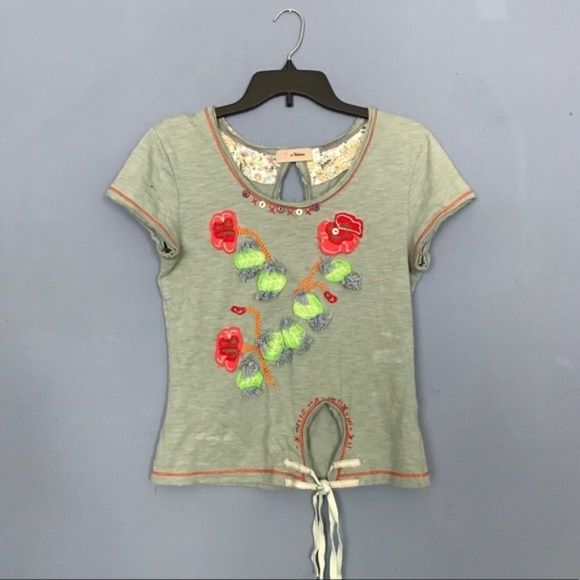 Anthropologie Tops - Anthropologie floral embellished patchwork top!